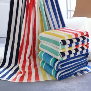 Cotton Terry Striped Cabana Beach Towel