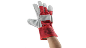 Premium Red Leather Coated, Polycotton Work Gloves